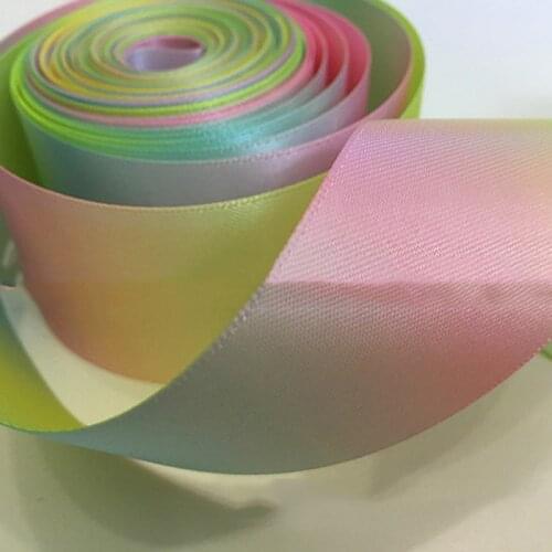 10Yards Rainbow Gradient Double-Sided Ribbon For Gift Wrapping Material DIY Handmade Accessories Decoration Suppliers