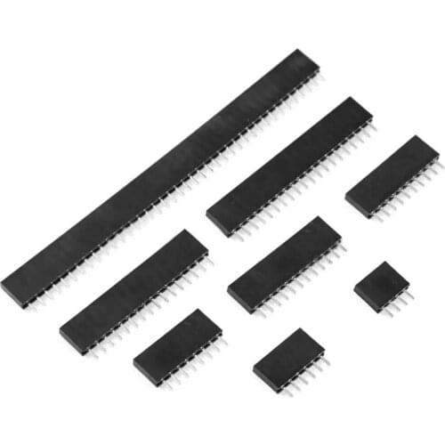 120pcs 2.54mm 4 6 8 Pin 10pin 12pin 16pin 20pin 40pin Single Row Stackable Long Legs Female Header Shield Socket Connector Kit