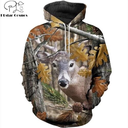 3D Printed Deer Camo Animal Deer Sweatshirt Hoodie Harajuku Autumn Streetwear hoodies Unisex Casual jacket Tracksuits KJ080