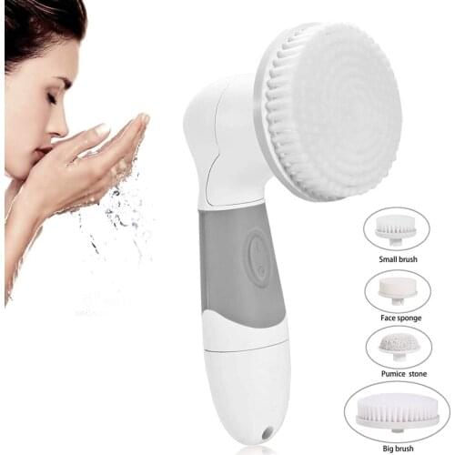 4 in1 Face Cleansing Brush Massager Facial Peeling Electric Facial Cleanser Brush Cleaning Machine Exfoliating Skin Washing Body