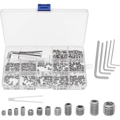 Hexagon Hex Socket Set Screw Flat Point Allen Head Grub Screw M2 M2.5 M3 M4 M5 M6 M8 M10 M12 Stainless Steel Headless Set Screw