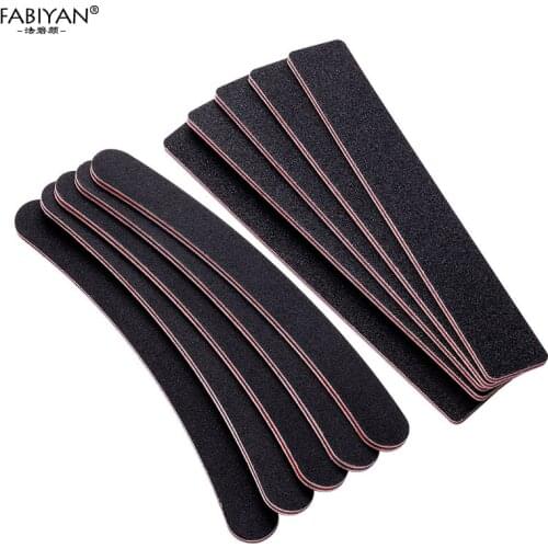 5pcs/10pcs/lot Nail File Sanding Buffer Sandpaper UV Gel Polisher Black Double Side Grinding Polishing Manicure Pedicure Tool
