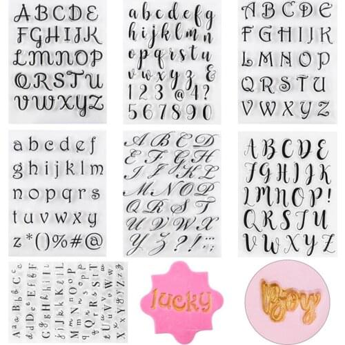 Alphabet Fondant Cake Stamp Mold DIY Biscuit Pastry Crafts Cake Decoration Tool Letter Silicone Embossing Cutter Mold