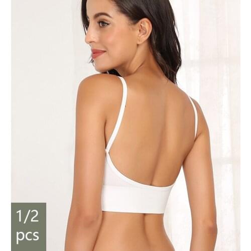 1/2 Pcs Bras For Women Sexy Seamless Bra U Type Backless Bra Push Up Bralette Brassiere Women Bra Soutien Gorge Females