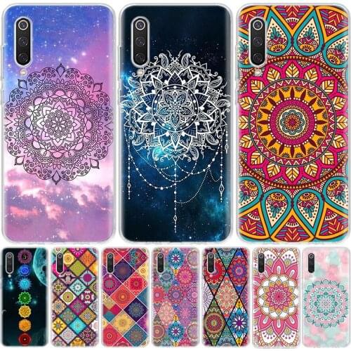 Blue Totem Mandala Flower Phone Case For Xiaomi Mi 11 9 8 A3 A2 A1 CC9 E 9T 10T Note 10 Lite F2 Pro F3 X3 6X 5X F1 Coque Cover
