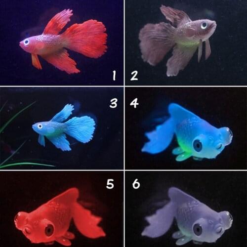 Ornamental Fish Fluorescent Silica Gel Aquarium Decoration Environmental Protection Silica Gel Color Fish of Night Light Fish