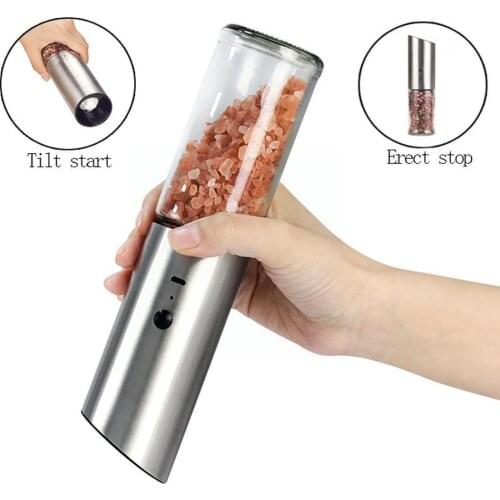 Electric Salt and Pepper Grinder USB Rechargeable Pepper Mill Automatic Adjustable Kitchen Milling Tool Machine Coarseness S3Z3