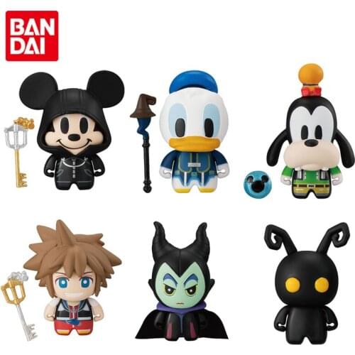 Bandai Genuine Gacha Disney Kingdom Hearts Character Modeling Dolls Mickey Donald Duck Goofy Anime Action Figures Toys for Kids