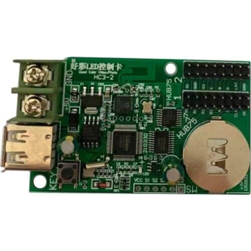 HC-1S RGB full-color lintel LED scrolling sign controller card supports 2 groups HUB75