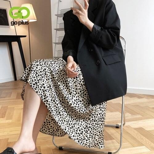 GOPLUS Skirt Leopard Midi Long Skirts Womens Korean Style Mermaid Satin Bodycon Skirt Jupe Longue Femme Rokjes Dames C11148