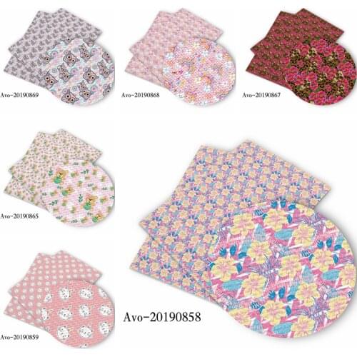 HSD 95*70cm Flower Cat Bear Cartoon Pattern Fashion Printed Polyster Cotton Liverpool Bullet Fabric for DIY for Handmade