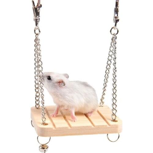Pet Toy Hamster Swing Toy with Bell, Anti-Slip Groove Design, Small Animals Squirrels Gerbils Mice Dwarfs Rats, Rest and Play