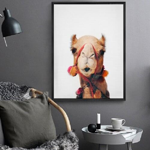 Desert landscape canvas prints painting, Sunset camel view canvas animal art wall art painting for Wall Home Decor Pictures