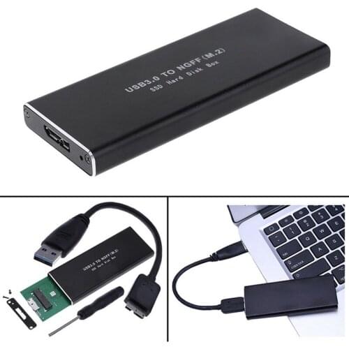 Hard Disk Enclosure Box M.2 NGFF SSD SATA to USB 3.0 Converter Adapter Case External Enclosure Storage Case With Screwdriver
