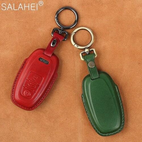 Leather Car Key Case Shell For AUDI A4 A4L A5 A6 A6L B6 B7 B8 A7 A8 Q5 Q7 R8 TT S5 S6 S7 S8 A8L SQ5 Auto Styling Accessories