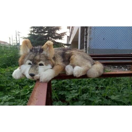 Simulation sleeping dog polyethylene & furs husky dog doll gift about 38x24x14cm 254