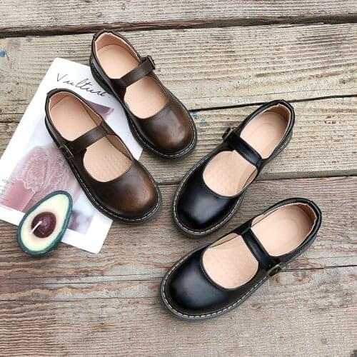 Womens New Korean-Style Retro Soft Girl Lolita Mary Jane College-Style Japanese-Style Shoes kawaii lolita shoes