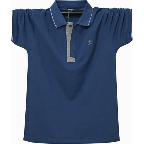 New short-sleeved POLO shirt men extra large size M-6XL simple business lapel men POLO Cotton new fashion Tee