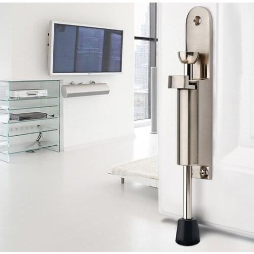 Foot Operated Lever Door Stops Holder Adjustable Kickdown Buffer Fittings Hardware Tools Household Brass Hotselling 63HF