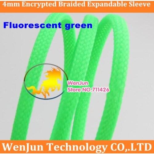 Green 4MM Encrypted Braided Expandable Sleeving Snake Skin Network Weave network Shockproof network for DIY cable