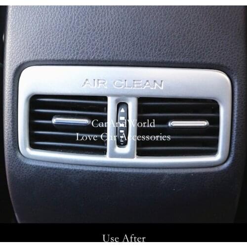 For Trumpchi GS3 2017-2021 Rear Row Air Condition Outlet Vent Frame Panel Cover Trims ABS Chrome Garnish Car Styling Accessories