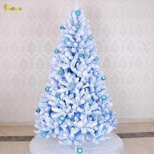 Teellook 1.2m/3.0m blue flocking luminous Christmas tree Christmas day hotel shopping mall home decoration