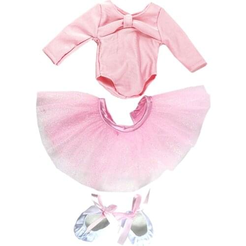 Pink Ballet Dance Clothes Shoes for 18inch American Doll My Life Journey Dolls