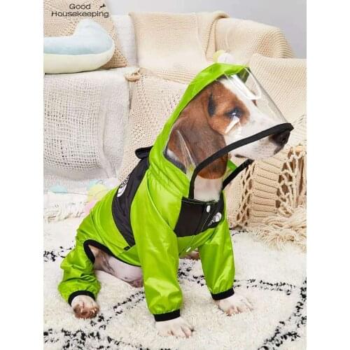 Dog Raincoat for Big Dogs Water 8 Size proof Polyester Reflective Hooded Rain Coat Dog Pet Raincoat Chihuahua French Bulldog