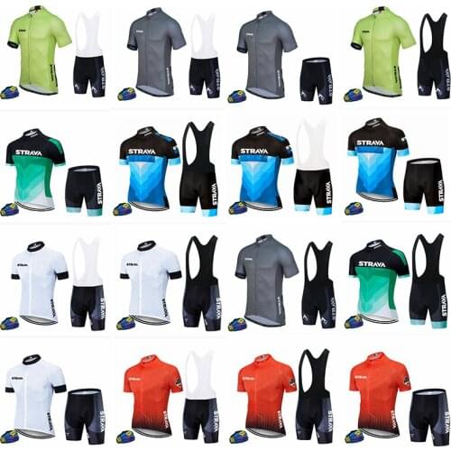 Wear Cycling Jersey Set Cycling Set New 2021 STRAVA Men Cycling Clothing MTB Bike Clothes Breathable Anti-UV Road Bicycle