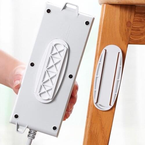 1/3/5pcs Power Outlet Holder Traceless Power Socket Holder Wall-Mounted Plastic Sticking Power Strip Support Office Storage Tool