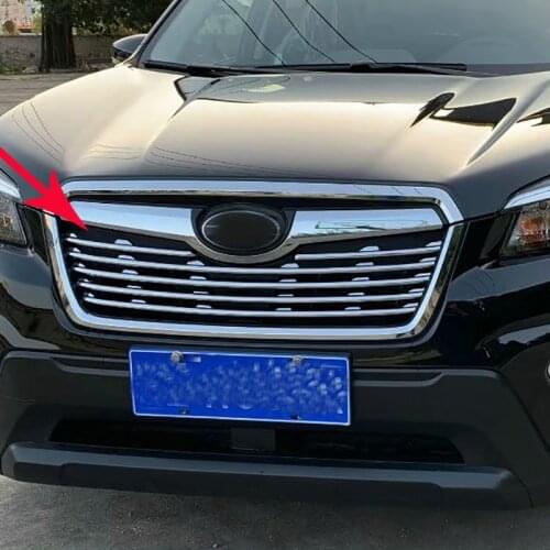 6pcs ABS Chrome Front Central Grille Grill Molding Cover Trim Bezel Accessories Bright Silver For Subaru Forester SK 2018 2019