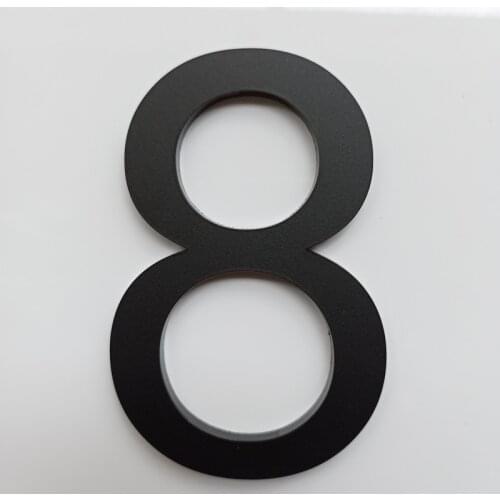 10cm Modern House Number Door Home Address Mailbox Numbers for House Number Digital Door Outdoor Sign 4 Inch. #8 MatteBlack