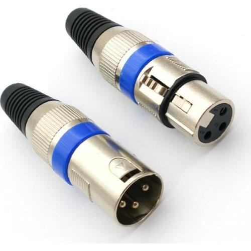 20 Set 3 pin XLR Audio Cable Connector MIC Male Plug + Female Jack