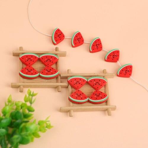 Kovict Fruit Silicone Beads 50/100pcs Watermelon Food Grade Baby Product DIY Pacifier Chain Accessories Chewable Nursing Toys