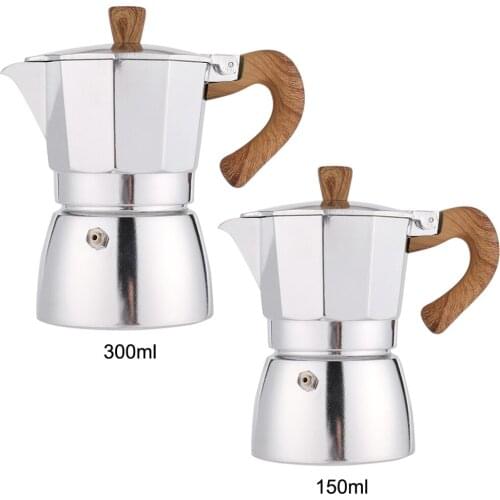 Aluminum Mocha Coffee Maker Portable Percolator Home Office Mocha Pot Espresso Maker Easily Wash & Clean