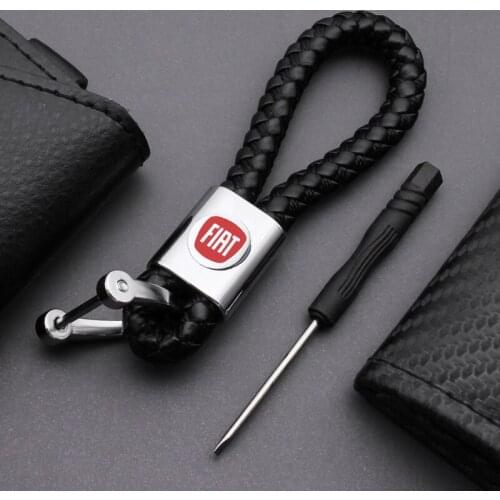 Car Keychain Holder For Fiat Abarth 500 500L 124 Spider Coupe Panda Doblo Qubo Tipo Emblems Key Auto Decoration Accessories