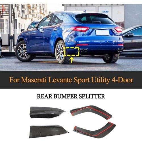 Car Rear Bumper Diffuser Splitters For Maserati Levante 2016 207 2018 Rear Bumper Lip Guard Splitters Carbon Fiber
