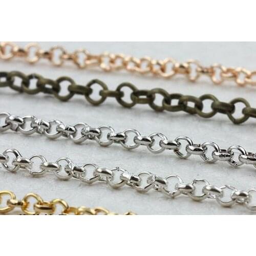 2/2.5/3.2/3.8mm chain necklace findings--white k/silver/gold/gun black/bronze/--size &color--option--10meter/lot