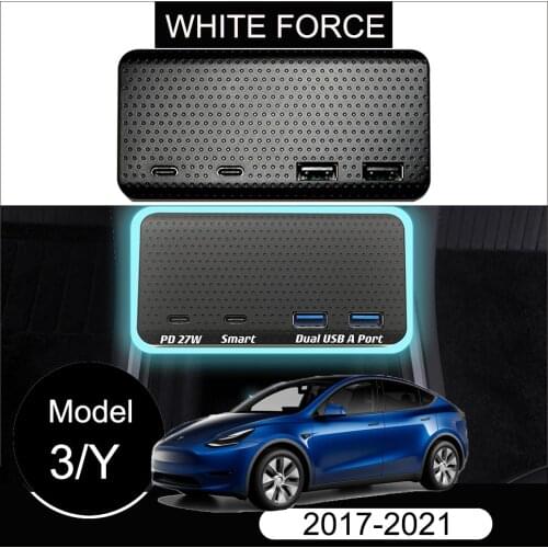 For Tesla Model 3/Y HUB USB Splitter Hub Docking Station Speed Max Hub Extender Charger Upgrade 4-in-1 Center Console Adapter