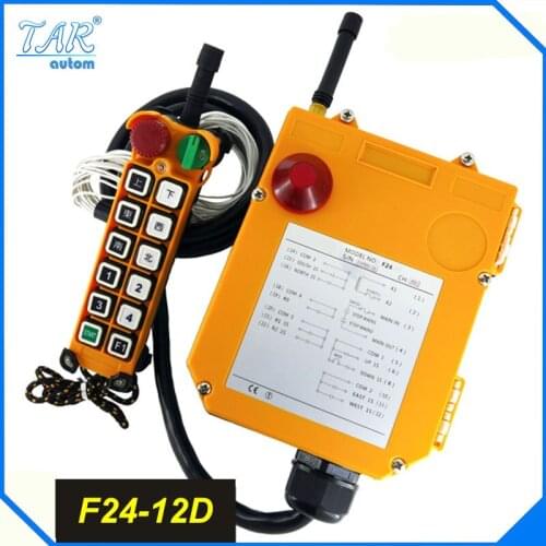 F24-12D(include 1 transmitter and 1 receiver)/12 channels 2 Speed Hoist crane remote control wireless radio Uting remote control