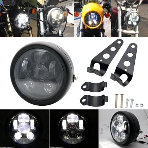 Black 5.75" 5 3/4 LED Motorcycle Headlight For Harley Sportster 1200 XL1200L Custom XL1200C 883 XL883 883L XL883R 48