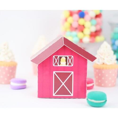 Farm Animal Favor Box Candy Box Gift Box Cupcake Box Boy Kids Birthday Party Supplies Decoration Event Party Supplies