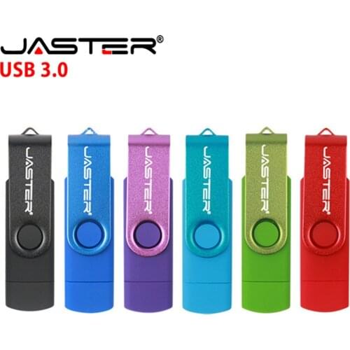 JASTER USB 3.0 Customer LOGO OTG USB Flash Drive 4GB 8GB 16GB 32GB 64GB 128GB pendrive for Android Smart Phone Metal OTG