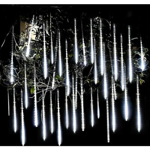 30/50cm Meteor Shower Rain 8 Tubes LED String Lights Waterproof Christmas Outdoor Patio Decorations Wedding Navidad Tree Holiday
