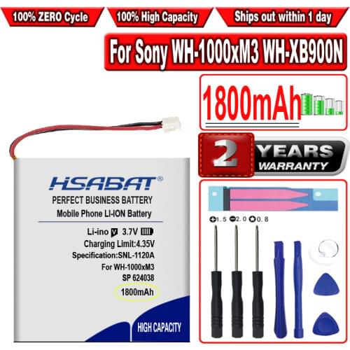 HSABAT 1300mAh SP 624038 Battery for Sony WH-1000xM3