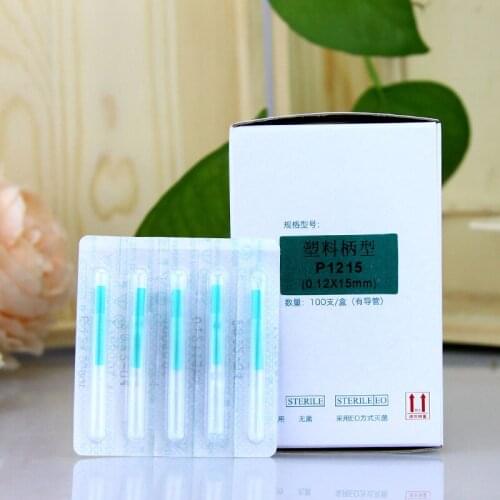 100 pcs plastic handle acupuncture needle diameter 0.12/0.14/0.16/0.25/0.30mm EACU accupuncture needle face massage