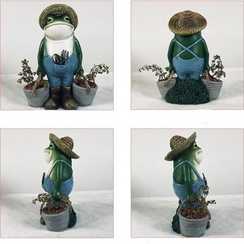 Resin Frog Flower Pots Planters Decoration Garden Crafts Custom Cross-border Potted Cute Office Micro-view Decoration Courtyard