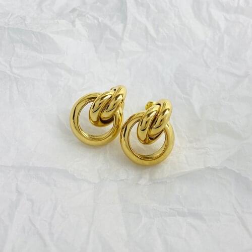 Korean Fashion Women Earring 2021New Aesthetic Gold Aros Charm Lady Luxury Gift Stud Earring Pendant Vintage Jewelry Hot Sale