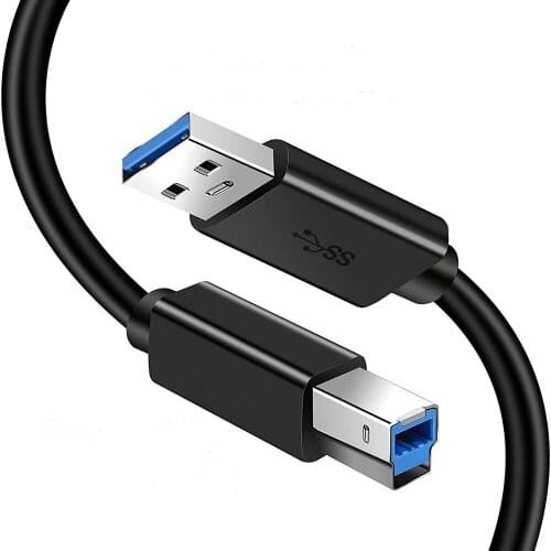 KUYiA USB 3.0 A Male to B Male Printer Cable 1.8M Super Speed 5Gbps Scanner Cord for HP Canon Lexmark Epson ETC
