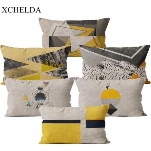 Fur Linen Cushion Cover Pillowcase Scandinavian Style Geometric Nordic 30*50 for Sofa Car Bedroom Throw Pillow Case